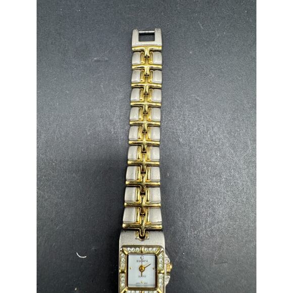 Vintage Elgin Diamond Cut Ladies Quartz Watch Two Tone White Dial ELC135 main image 5